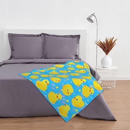 Wizfuyq Yellow Rubber Ducks Throw Blanket 50x40 Inch