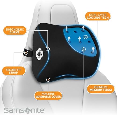 Samsonite Cooling Car Neck Pillow with Airflow Support