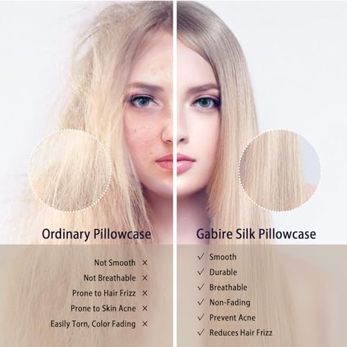 Gabire Mulberry Silk Pillowcase - Acne Preventing Skin Hair Friendly