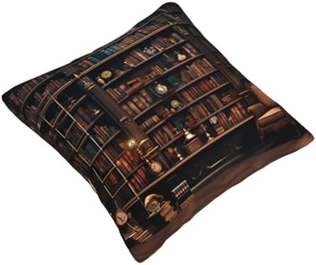 Ogniwo Library Bookshelf Throw Pillow 12x12 Inch