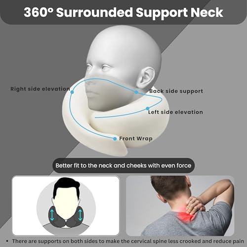 HomeyJoy Upgraded Travel Neck Pillow with 360 Support