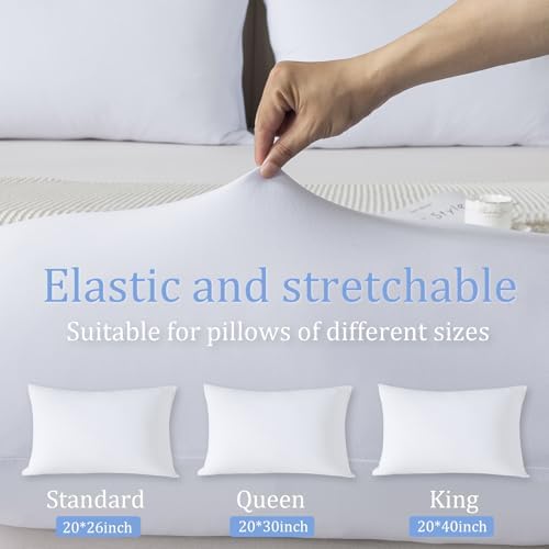 WhatsBedding Queen Jersey Knit Pillowcases with Zipper