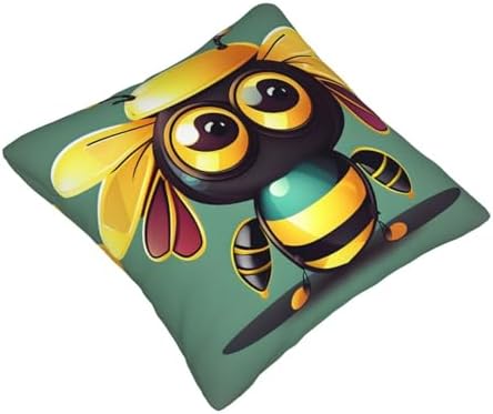 Ogniwo Cartoon Bee Throw Pillow 12x12 Inch