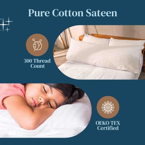 FeelAtHome 100 Cotton Pillow Protector Zipper Case - 20x26 Inches Pack of 4