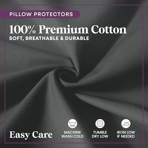 CirclesHome Pillow Protectors 2 Pack King Size Zippered