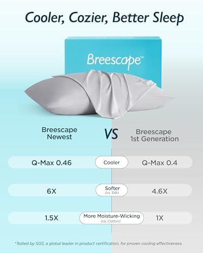 Breescape Cooling Pillow Cases Set of 2 - Misty Gray