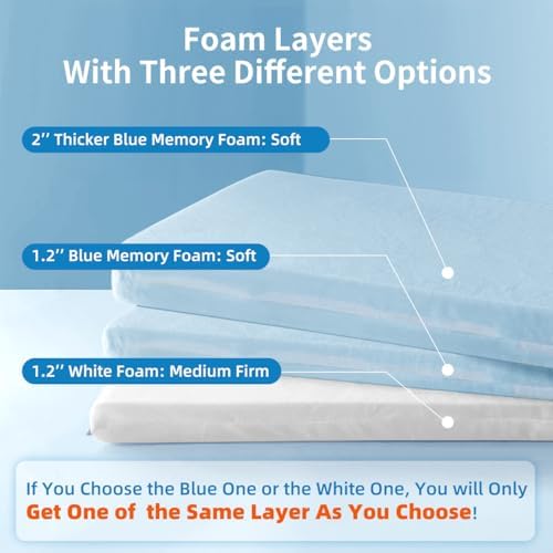 LOFE Adjustable Memory Foam Pillow Insert 12 Height Medium Firm White