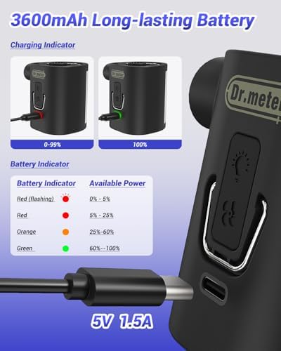 Drmeter Portable Mini Air Pump with Camping Light