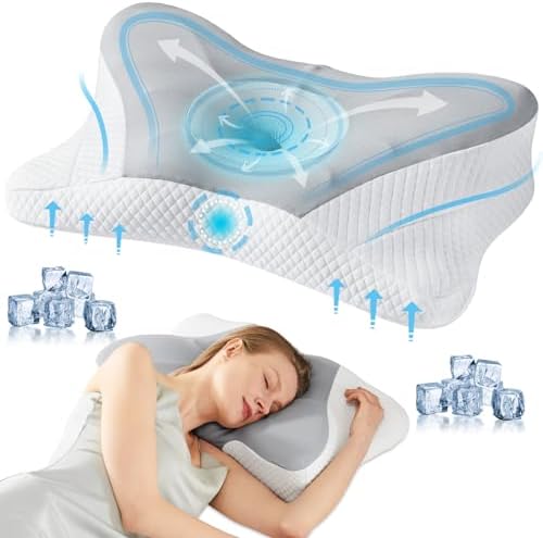 Sweetcrispy Cervical Pillow - Ergonomic Memory Foam Neck Support Grey