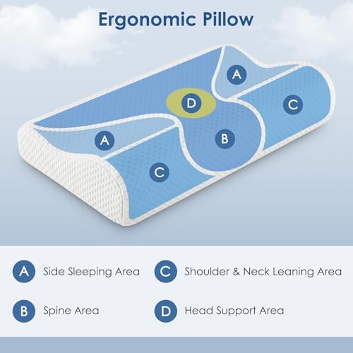 Silkena Contour Memory Foam Pillow with Cooling Cover
