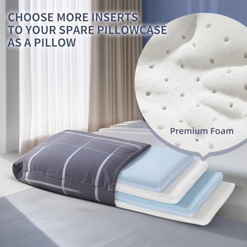 LOFE Adjustable Memory Foam Pillow Insert 12 Height Medium Firm White