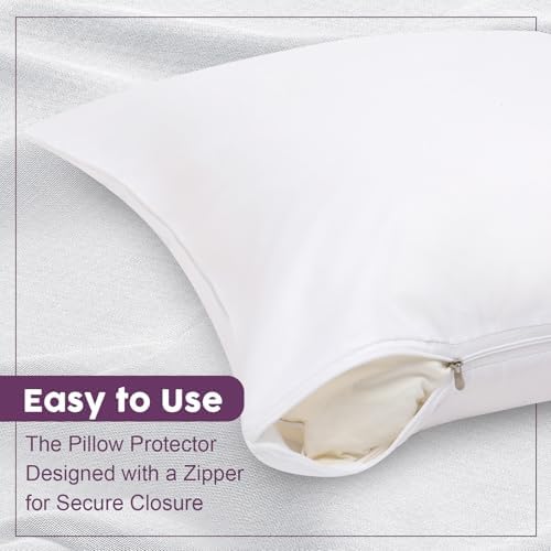Shimeyao 24 Pcs Zippered Pillow Protectors White Standard Size
