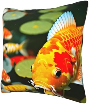 Ogniwo Japanese Koi Fish Throw Pillow 12x12 Inch