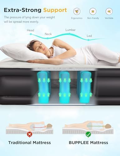 BUPPLEE Twin Air Mattress with Built-in Pump
