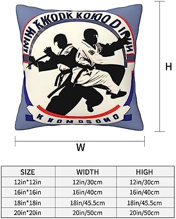 Ogniwo Taekwondo Throw Pillow 12x12 Inch Soft Square Cushion Cover