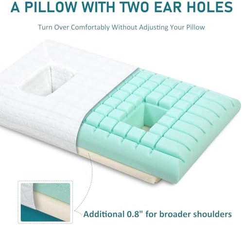 HAVARGO Ear Piercing Pillow for Side Sleepers