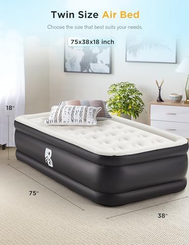 BUPPLEE Twin Air Mattress with Built-in Pump