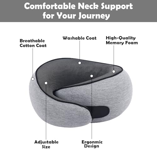 MQZAYZ Travel Neck Pillow with Chin Wrap and Pain Relief