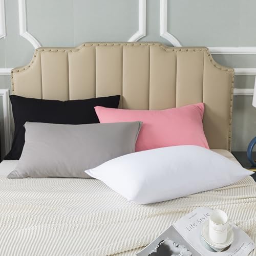 WhatsBedding Queen Jersey Knit Pillowcases with Zipper