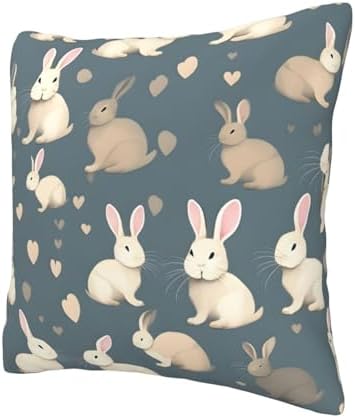 Ogniwo Rabbit Throw Pillow 12x12 Inch Soft Square Cushion Cover