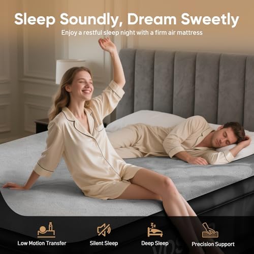 VOSSER Queen Air Mattress with Built-in Pump - 18 Inch Foam Topper