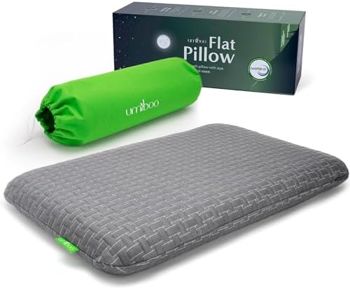 Umiboo Gel Memory Foam 26 Inch Flat Pillow for Stomach Sleepers