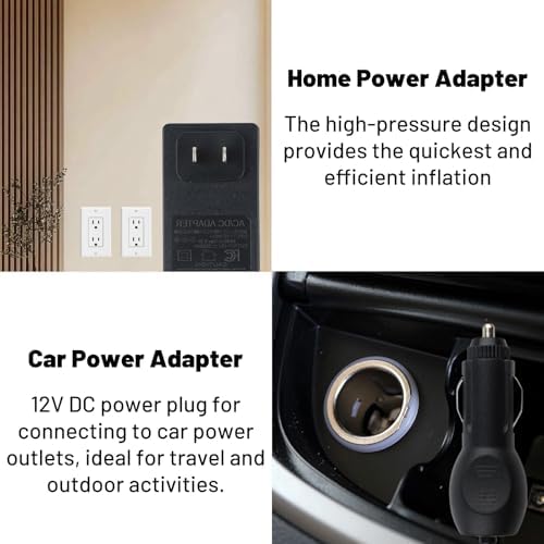 BOMPOW Electric Air Pump with Deflator and 3 Nozzles
