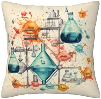 Ogniwo Chemistry Print Throw Pillow 12x12 Inch