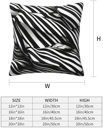 Stripes Throw Pillow CoverSoft 12x12 Inch Square Cushion Case for Couch Bed