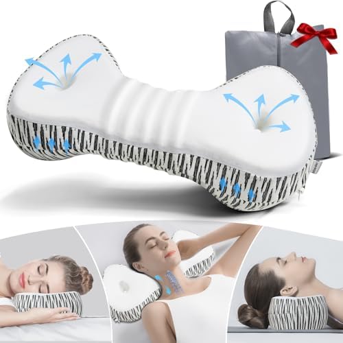 Mixiniso Neck Support Pillow with Cooling Case and Portable Bag 1