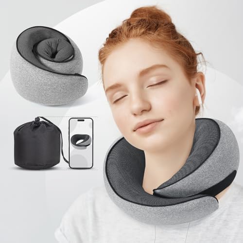 NOCRLG Travel Pillow with 360 Neck Support and Breathable Memory Foam
