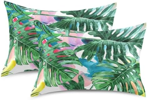 TSENQUE Tropical Leaf Satin Pillow Case