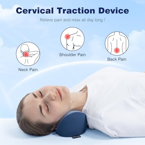 urnexttour Neck Cervical Pillow with Memory Foam Support Blue