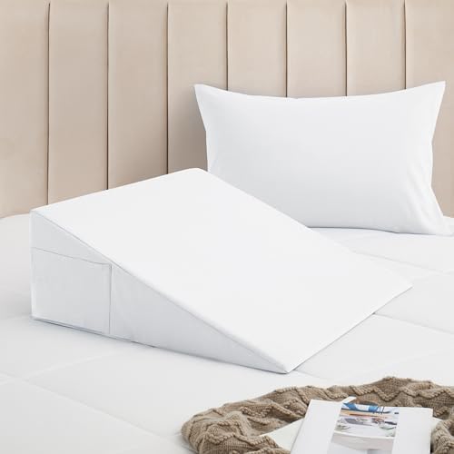 Horbaunal White Wedge Pillow Cover with Zipper Side Pockets