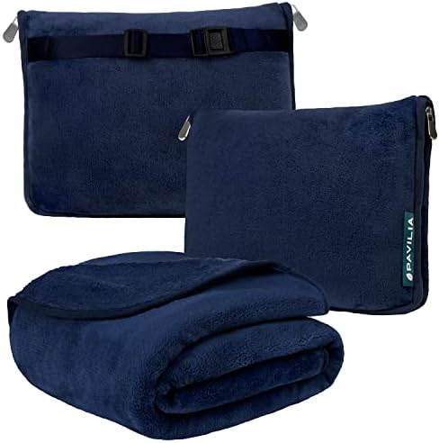 PAVILIA Travel Blanket Pillow Combo Set