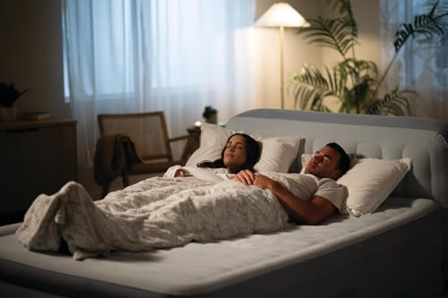 Intex Dura-Beam Deluxe Plush Air Mattress with Headboard Queen 600lb