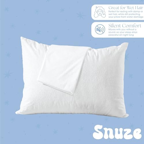 Snuze Terry Pillow Protector 2-Pack Waterproof Zip