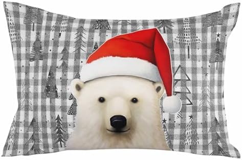 Waterproof Pillow Protector 2 Pack Black Buffalo Bear Design