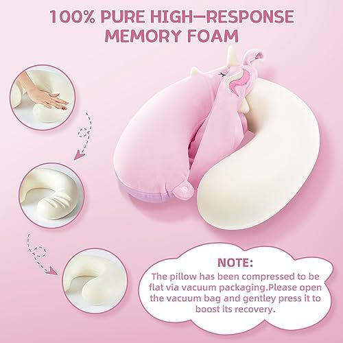 Unicorn Kids Travel Neck Pillow with Eye Mask 1