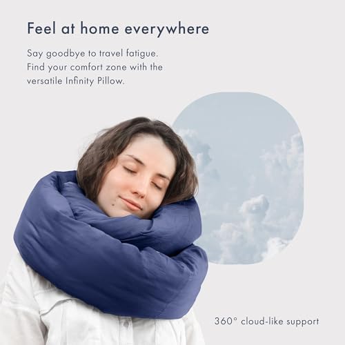 Huzi Infinity Pillow - Adjustable Travel Neck Support Navy 1
