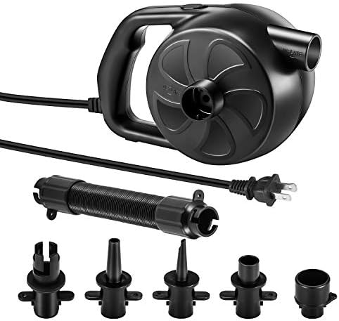BUYMAX Electric Air Pump 300W Black with 5 Nozzles