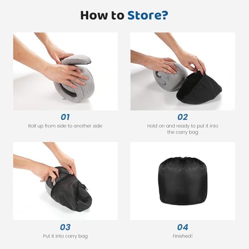 4litamz Travel Neck Pillow with Memory Foam and Velcro Closure