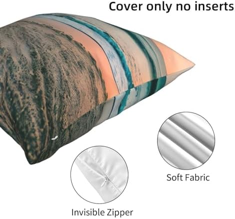 Ogniwo Beach Sunset Throw Pillow 12x12 Inch Soft Square Cushion Cover