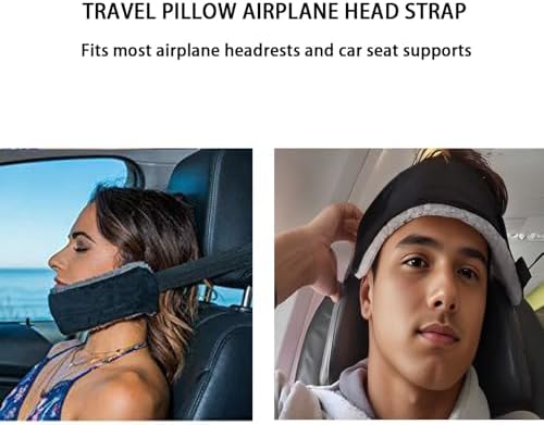 2PCS Travel Pillow with Head Strap for Airplanes and Cars