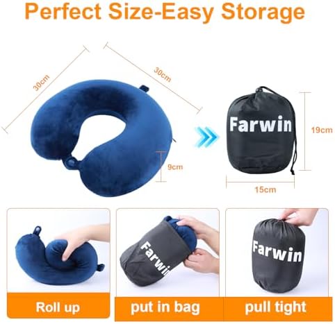 Far win Travel Pillow - Lightweight Memory Foam U Shaped Neck Support