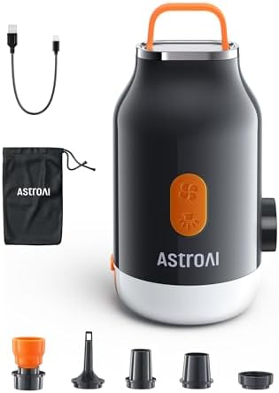 AstroAI Mini Air Pump with 3000mAh Battery and 5 Nozzles 1