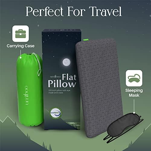 Umiboo Gel Memory Foam 26 Inch Flat Pillow for Stomach Sleepers