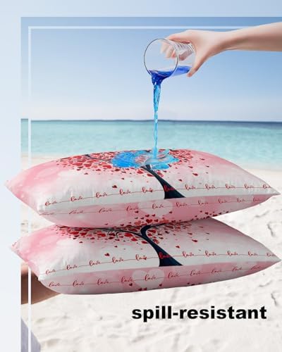 Waterproof Pillow Protector 2 Pack with Love Heart Design
