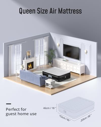 Airefina Queen Air Mattress with Built-in Pump and Portable Bag