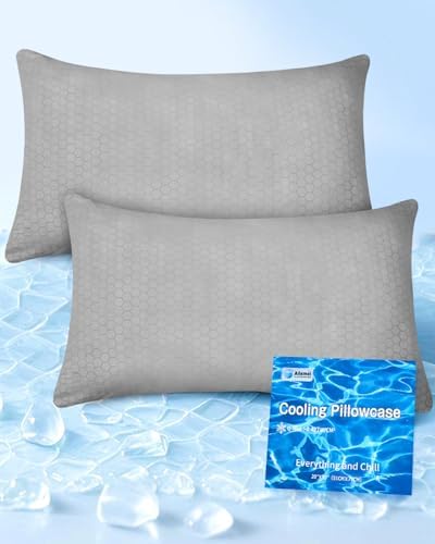 Cooling Pillow Case Set of 2 with Double Sided Cold Tech